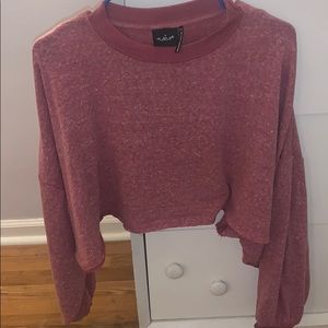 Urban Outfitters Cropped Puffed Long-sleeved Top